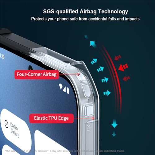 Image of for Nothing Phone 2A /2A Plus Transparent Case Ultra-Thin Cover Soft TPU Bumper + Acrylic Clear Back Military Grade Airbags Shookproof Drop Protection [1 Tempered Film],Black