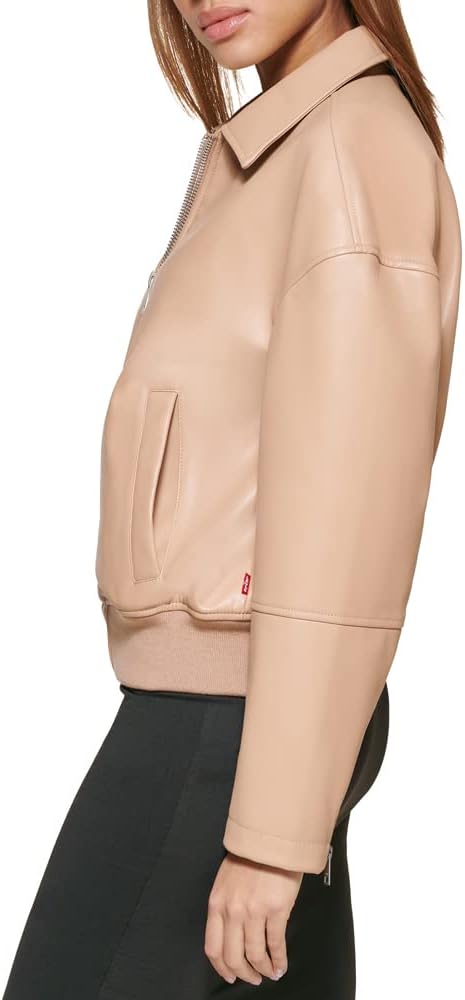 Levi's womens Faux Leather Bomber With Laydown Collar - Image 3