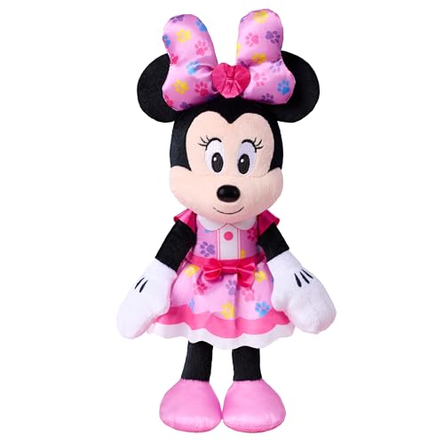 Disney Jr. Minnie Mouse Small Plush, 10 inch Pet Hotel Minnie Plush, Easter Basket Fillers, Gifts, Presents, Ages 2 and Up