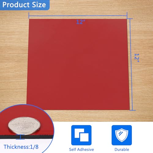 Image of WochiTV Adhesive Solid Rubber Sheets, 12 inch Wide x 1 /8 inch Thick x 12 inch Long Self Stick Black Neoprene Rubber Rolls Perfect for DIY Insulation Cushion Gasket, Sealing, Liner, Weather Striping