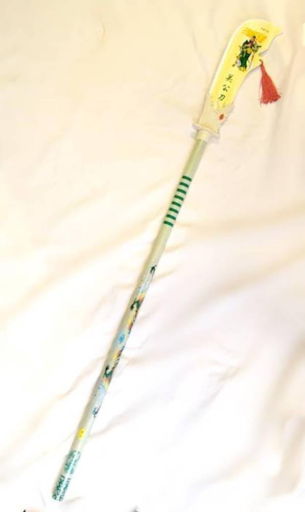 【 美品 】高さ35.5㎝ 木製 木彫り 青龍偃月刀を持つ「関羽」立像 美品 】高さ35.5㎝ 木製 木彫り 青龍偃月刀を持つ「関羽」立像