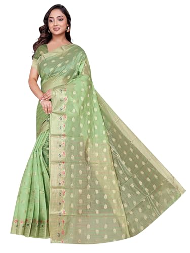 Image of Sarees for Women Wear Organza Silk Banarasi Sari Kanjivaram Soft Pure Paithani Wedding Original Kanchipuram Pattu Sadi with Blouse Piece 2026 (Gulab)