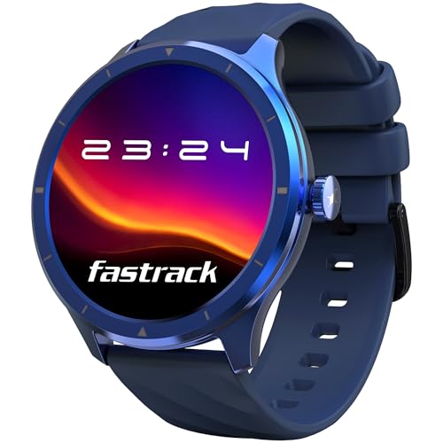 Image of Fastrack FR2 Smart Watch, 1.38 inch UltraVU HD Display, Blazing Fast UI, Working Crown, AI Voice Assistant, IP68 Water & Dust Resistant, Health Suite, BT Calling, Smartwatch for Men & Women (Blue)