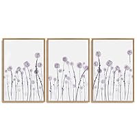 SIGNWIN 3 Piece Framed Canvas Wall Art Flower Canvas Prints Home Artwork Decoration for Living Room,Bedroom - 16