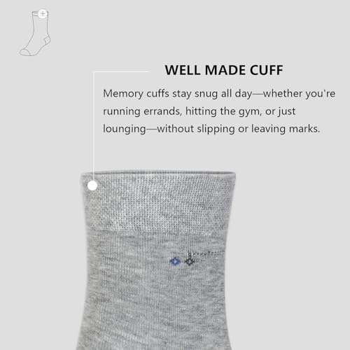 Men's 98% Cotton Crew Socks Cushioned Dress Casual Running Socks, Moisture Wicking Breathable Athletic 6Pack4