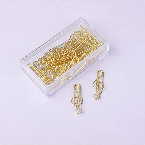 Note Shape Paper Clips Funny Paperclips Bookmarks Planner Clips Fun Office for Women Coworkers (Gold)