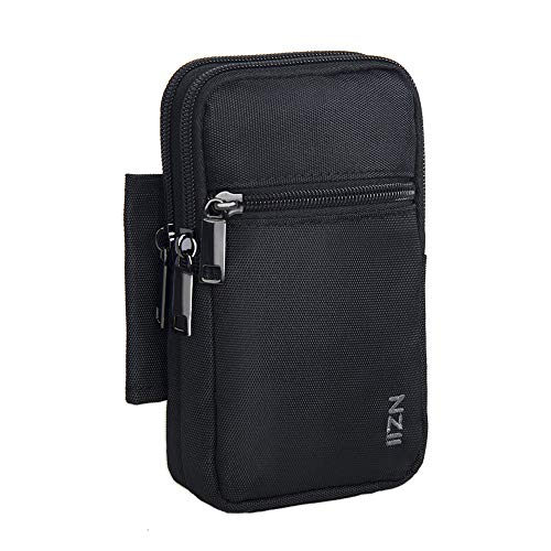 NZII Phone Holster Pouch for Men Women, Belt Pouch Waist Bag with Belt Clip Loop, Vertical Carrying Case for 6.5 in Phone(Y91 Black)