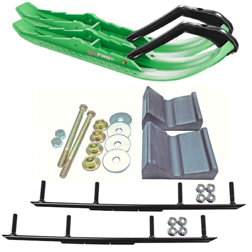 C&A Pro Green TMX Snowmobile Skis w/ 8