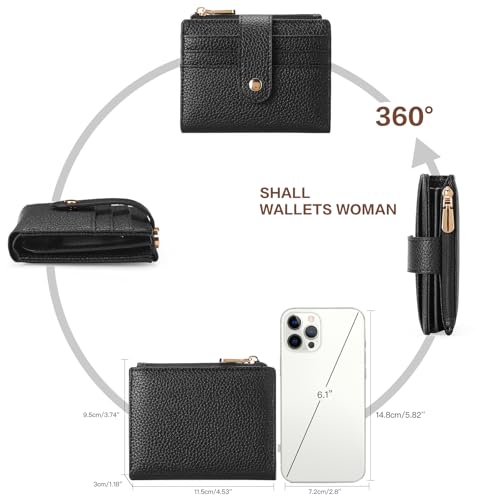 Image of GOIACII Small Women's Wallet Cute Credit Card Holder RFID Blocking Leather Billfold Fuchsia