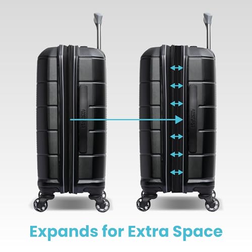 Image of American Tourister Stratum 2.0 Hardside Expandable Luggage with Spinners | Jet Black | 3PC (CO /MED /LG)