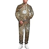 Retro Steampunk Clocks and Gears Men‘s Track Suits Casual Sets 2 Piece Outfits Sweatsuit for Women Hooded Sweatshirt and Pants L