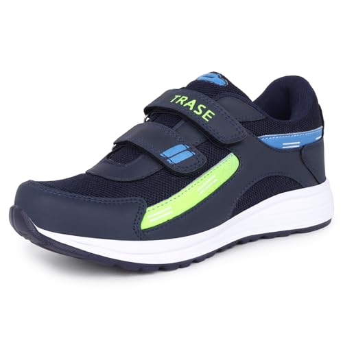 Image of TRASE Sports Shoes for Kids | Running Shoes for Boys & Girls with Hook & Loop | Anti-Skid Comfortable Lightweight Footwear with Breathable Fabric