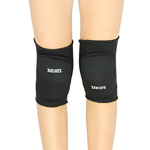 Genouillères Enfant en Coton Kneepad Epais Chaud Souple et Respirant pour Danse , Yoga , Course, Sport ect Unisexe 8-15 ans-Noir