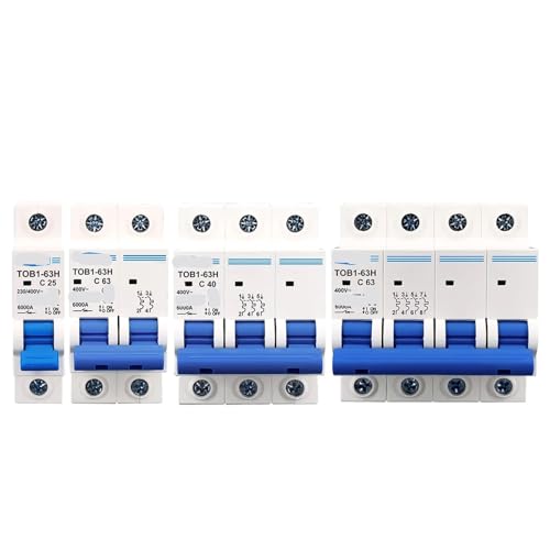 MCB TOB1-63H interruptor magnetotérmico Curva C 1P 2P de 3A a 63A para control de corriente alterna 2