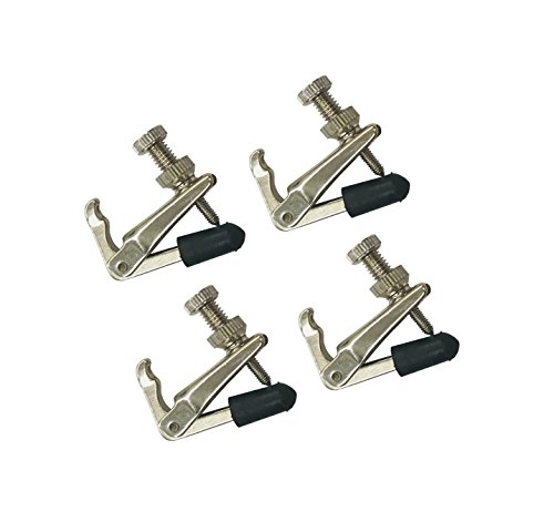 MI&VI Premium VIOLIN Fine Tuners, Adjusters - Stainless Steel, Silver, 4Pcs (Violin 1/2)