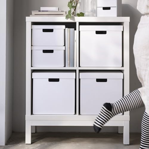Amazon｜IKEA イケア 収納ボックス ふた付き ホワイト 25×35×16cm