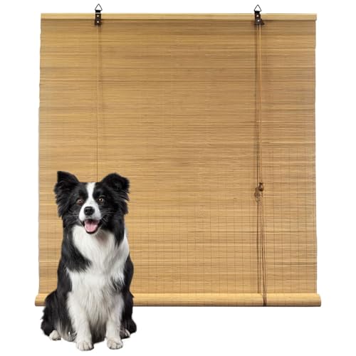 Estores de Bambú Natural 36 x 125 cm Protección Solar y Oscurecimiento, Resistente Al Agua Estor Enrollable Ventana de Bambú Puertas O Ventanas Personalizable, A