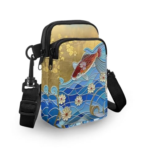 Stained Glass Art Crossbody Phone Bag for Women Small Sling Purse, Animals Mini Shoulder Bags for Travel Passport2
