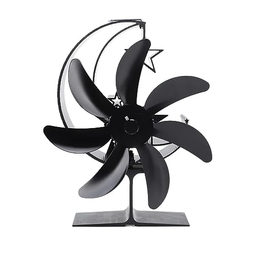 Ventilatore Per Camino, 7 Pale Modello Moon Funzionamento Silenzioso Ventilatore Per Stufa Alimentato A Calore Circolante Aria Calda Ventilatore Termoelettrico Altamente