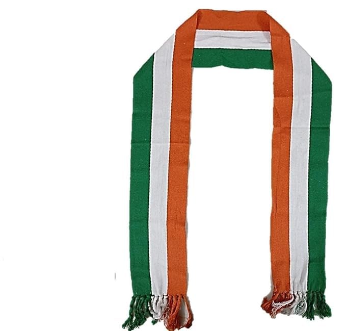 Image of Tricolor Striped Cotton Linen Muffler for Men & Women, Republic Day /Independence Day, Tiranga Stole