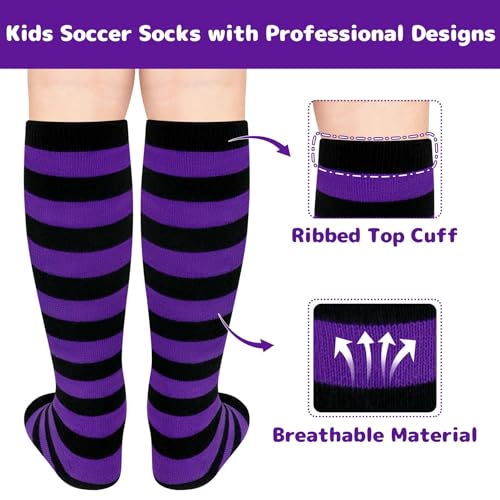 Image of Olreco 1 Pack Toddler Kids Youth Soccer Socks Girls Boys Baseball Socks Youth Knee High Softball Football Accessories Cotton