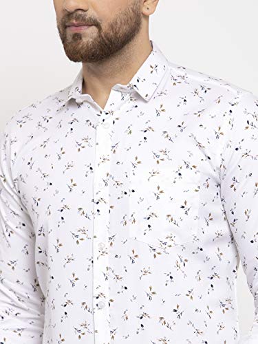 Image of Men's Cottonblend Printed Shirt White
