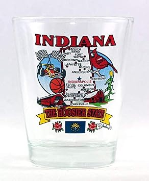 World By Shotglass Indiana State Elements Map Shot Glass