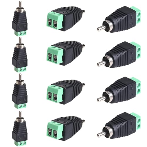 Adaptador RCA macho a terminal de tornillo AV 10 piezas miniatura 1