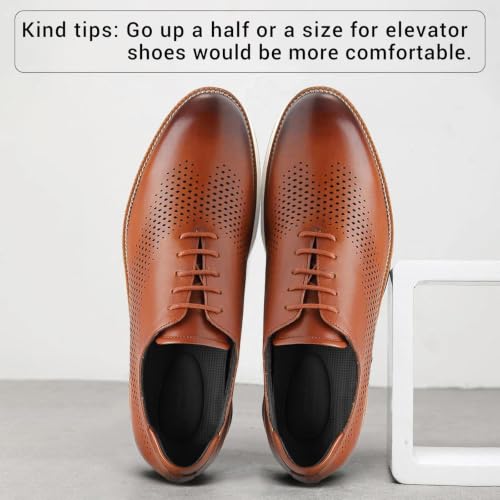 Image of CHAMARIPA Men's Invisible Height Increasing Shoes - 2.76 inch Taller | Casual Business Elevator Shoes for Men, Breathable Calfskin Upper, Suitable for Office Work & Daily Occasions