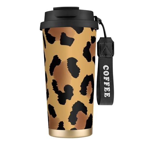 タンブラー 豹柄 ヒョウ柄 紋 マグボトル コーヒーカップ 水筒 保温 保冷 ウォーターボトル 蓋付き ストロー付き 直飲み おしゃれ プレゼント