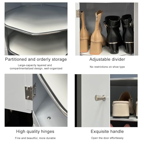 Range-chaussures rotatif 360 étagère verticale en métal à gain de place - 6