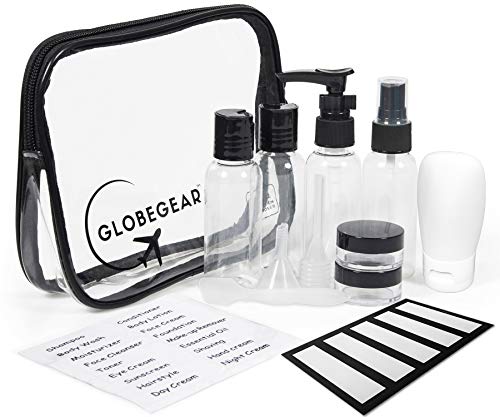 Globegear Travel Bottles For Toiletries Containers & Tsa Approved Toiletry Bag For Airplane Travel Essentials Vacation Cruise Accessories Must Haves (Model Gg1) #TOP1