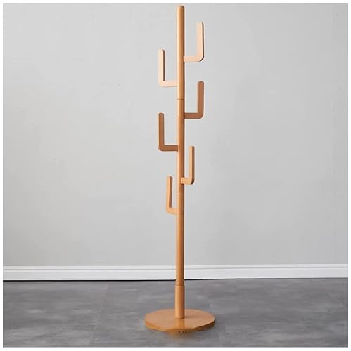 FGXHHS Adjustable Height Hall Tree Cactus Coat Rack - Free Standing Solid Wood Stand with 6 Hoo for Clothes, Hats, Scarves Hallway nizer (Color: Green)