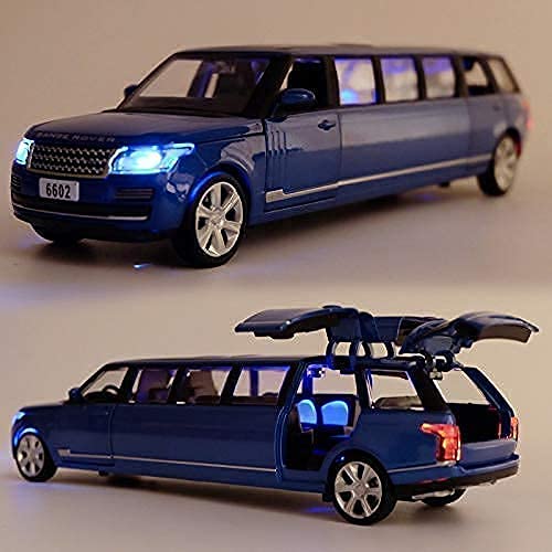 Image of FEXXA 1:32 Scale Long Range Rover Die-Cast Metal Car with Sport car Openable Doors Light and Sound,Pull Back Function Indoor Outdoor Toy for Kids (Blue)