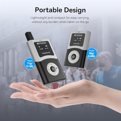 Retekess T130U(4nd Gen T130) Sistema de guía turística inalámbrico, audífonos para guía, alcance 200m, 40h batería, sistema de asistencia para grupos de viaje (3 transmisores 47 receptores) miniatura 6