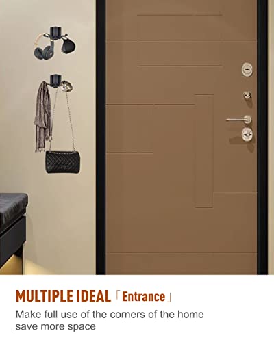 Waterproof Bath Towel Hooks，Foldable Bathroom Towel Hook，Double Towel Robe Hook，Free Perforated，Matte Black Coat Hooks，Robe Hook Wall Mount，Heavy Duty Robe Hook Holder For Bathroom Balcony Kitchen. #TOP5