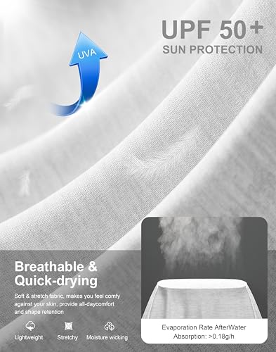 Image of Men's Sun Protection Hoodie Shirts Long Sleeve UPF 50+ Swim Shirts for Men Rash Guard Fishing Shirt Quick Dry