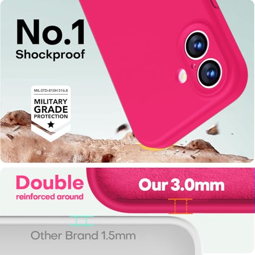 Image of LOVE 3000 Designed for iPhone 17 Case, Premium Silicone [Compatible with Magsafe][Soft Anti-Scratch Microfiber Lining] Shockproof Protective Phone Case for Men Women 6.3 inch, Hot Pink