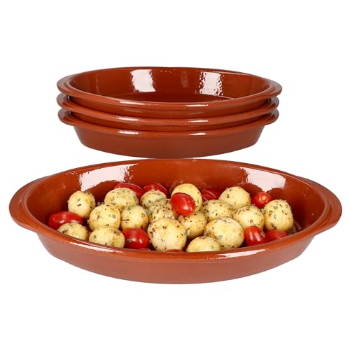 MamboCat 4er Set Ton-Auflaufform Boris oval 1 Liter I 33 x 19 x 4,7 cm...
