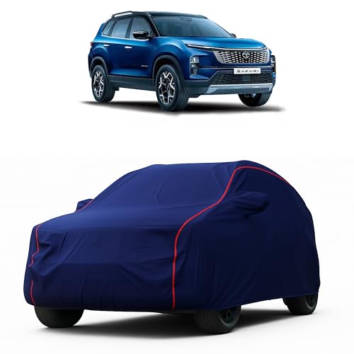 Image of Heavy-Duty Car Cover for Compatible with Tata Safari (2022 to 2025 All Models) Deluxe Car Protection Cover - Waterproof & UV-Resistant All-Season Exterior Protection