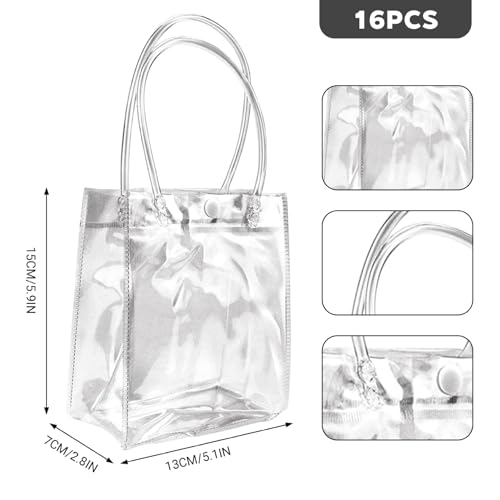 Sacs de fête transparents en PVC imperméable et réutilisable avec anses robustes