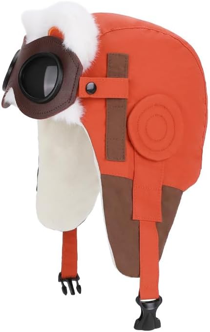 Clobeau Winter Trapper Hat and Goggles with Ear Flaps for Kids Cute Earflaps Hats Ski Caps with Bear Ears for 4-10 Years