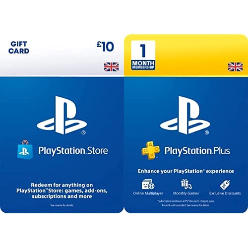 PSN Card 10 GBP Wallet Top Up (Download Code - UK account) + PlayStation Plus: 1 Month Membership (Download Code - UK Account)
