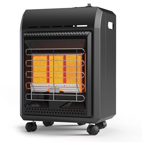 Jocoevol Propane Heater 6000 to 18000 BTU 3 Setting Tank Heater with Regulator,Cordless Portable Propane Heaters for Garages, Yards and Camping Use