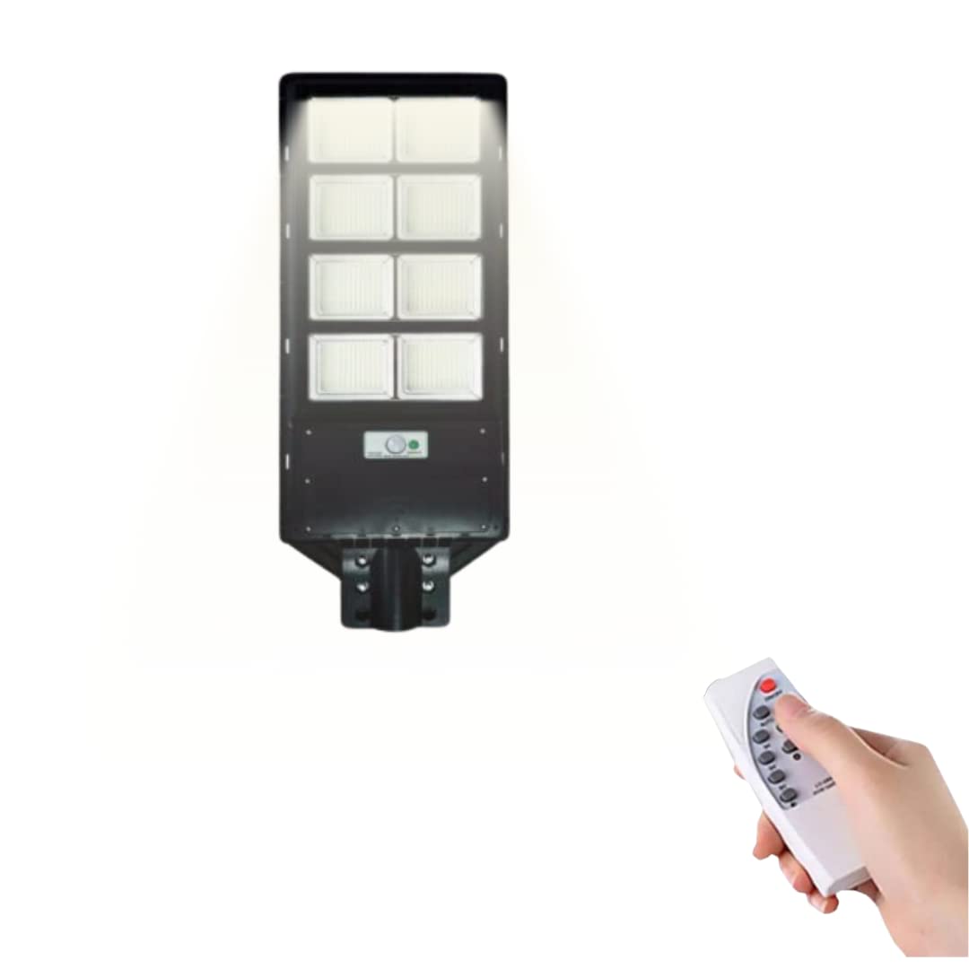 Generico Lampione Solare LED da Esterno 1500W, 6500K Bianco Freddo, Pannello Solare con Sensore di Movimento, Telecomando e Staffa, IP65 Impermeabile per Giardino, Strada e Cortile - DE ROSA SHOP