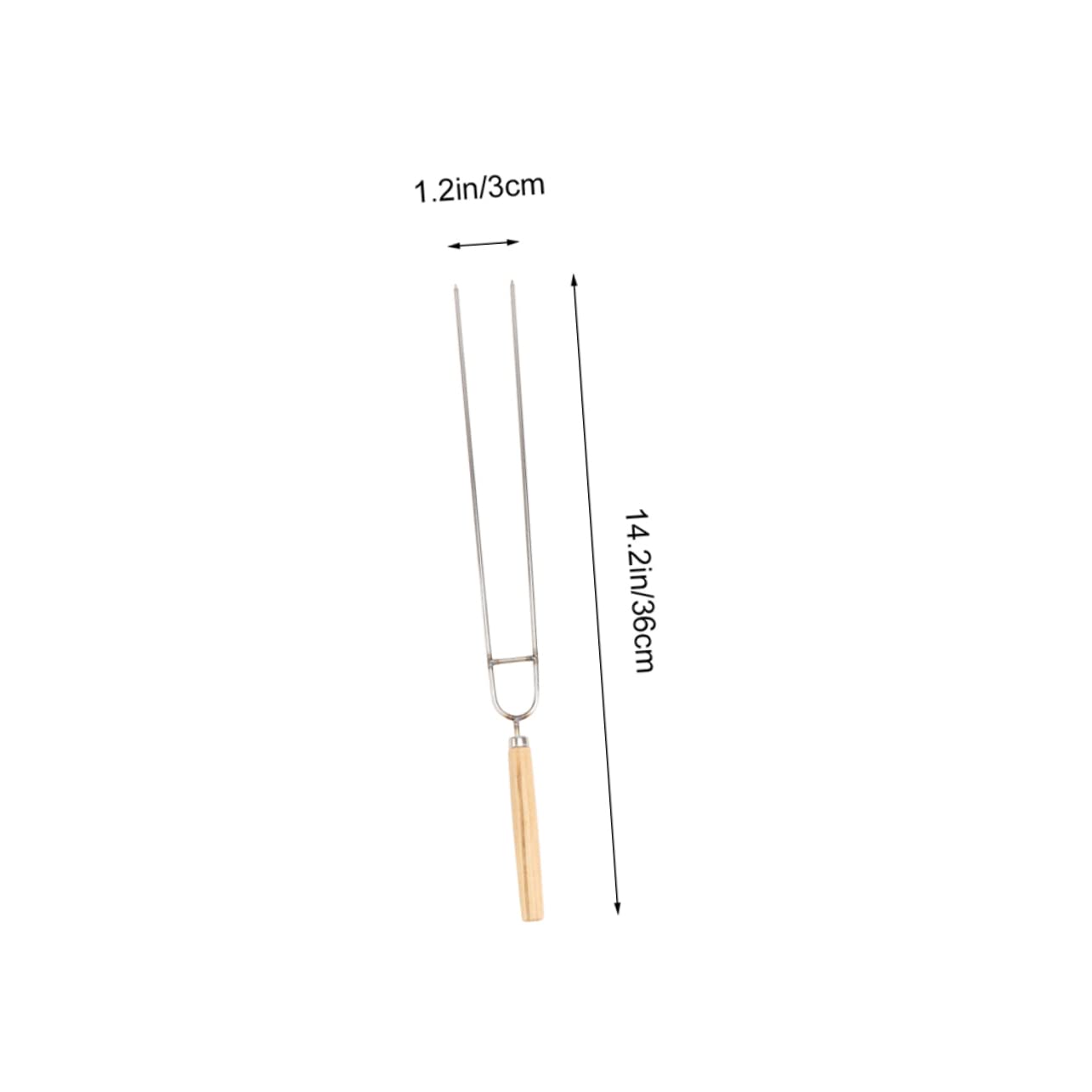 BESPORTBLE Non-magnetic Bbq Forks 10 Pack U-shaped Chicken Wing Forks Sturdy Stainless Steel Wood Handle Easy to Clean