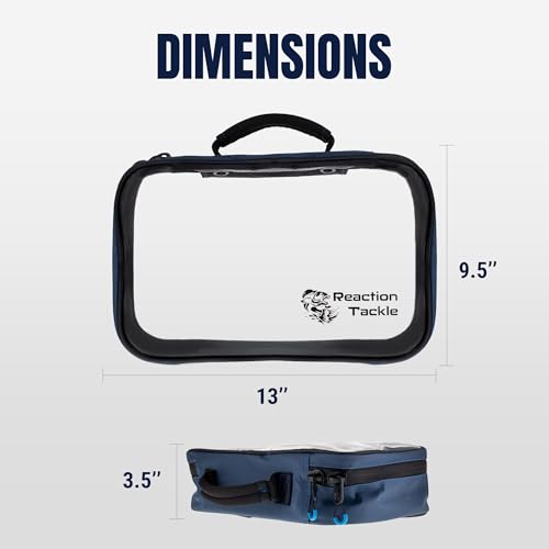 Image of Reaction Tackle Deluxe Bait Binder, Water Resistant Soft Bait Storage System for Soft Plastics and Rigs with Zippered Sleeves, Clear Bag