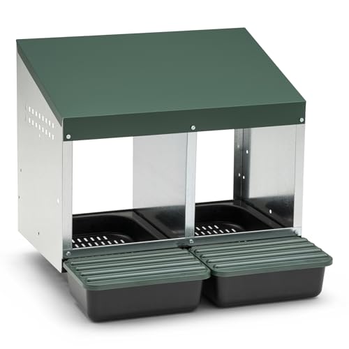Agrarzone Pondoir pour Poules 2 Compartiments - Nid de Ponte Robuste avec bac de récupération et...