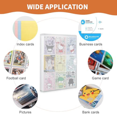 Image of PATPAT 540 Pockets 2.6x3.58 inches Per Cell Card Holder, Trading Cards Organizer Holder Double Sided Transparent Card Collection Book with Snap Button Closure Game Trading Card Holder