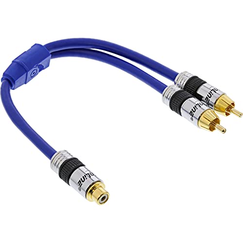 InLine 89927P - Adaptador para cable (macho/hembra, 1x RCA F, 2x RCA M, Azul)